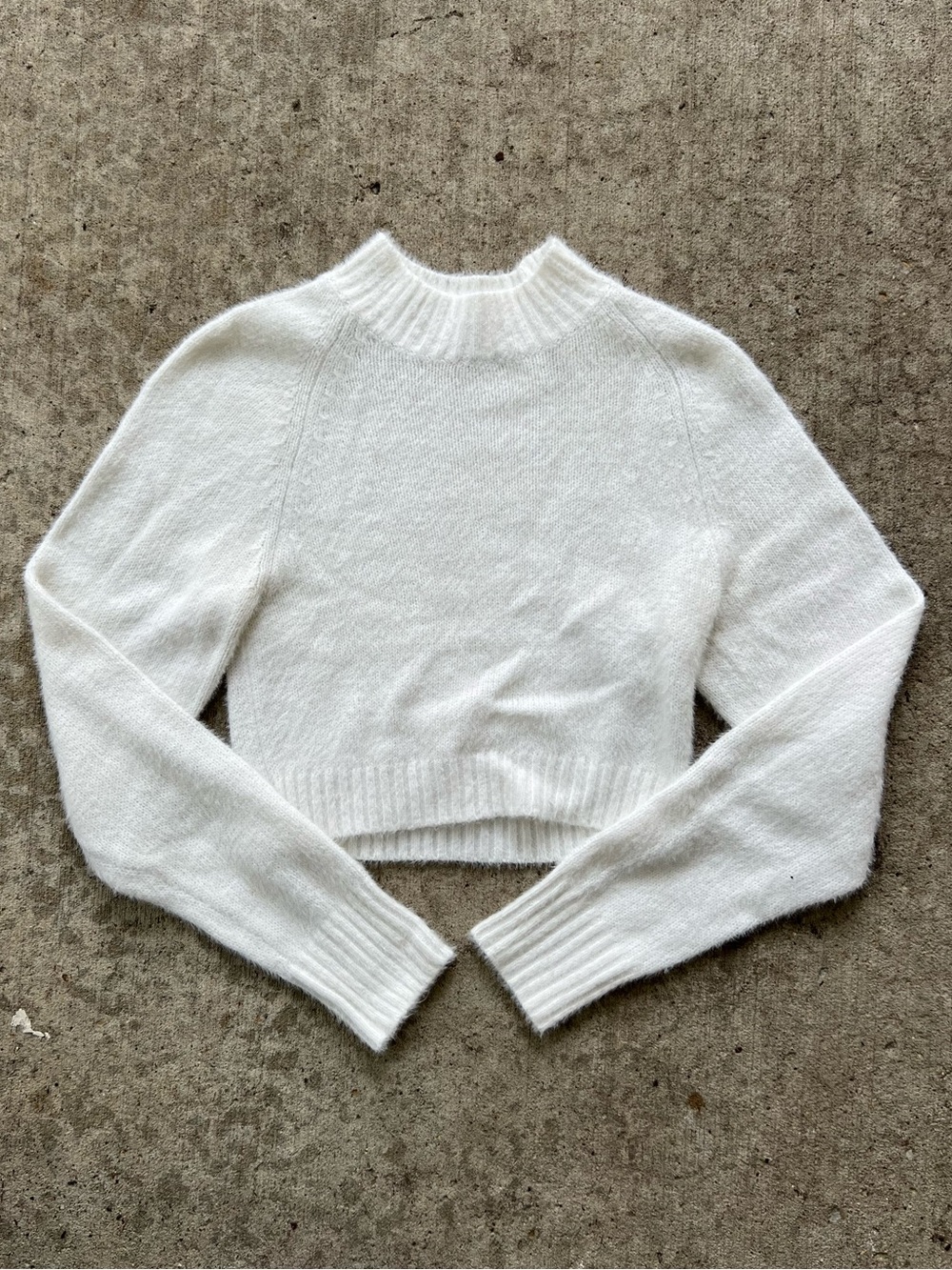 Urban Outfitters White Cropped Turtleneck Sweater